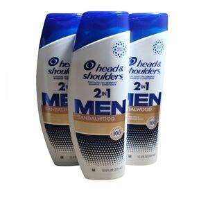 Head & Shoulders 2in1 Men's Sandalwood Shampoo & Conditioner 3pc Bundle